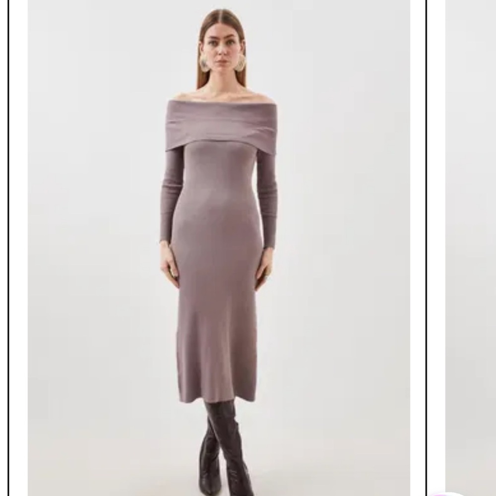 Karen Millen Off Shoulder‎ Knit Midi Dress